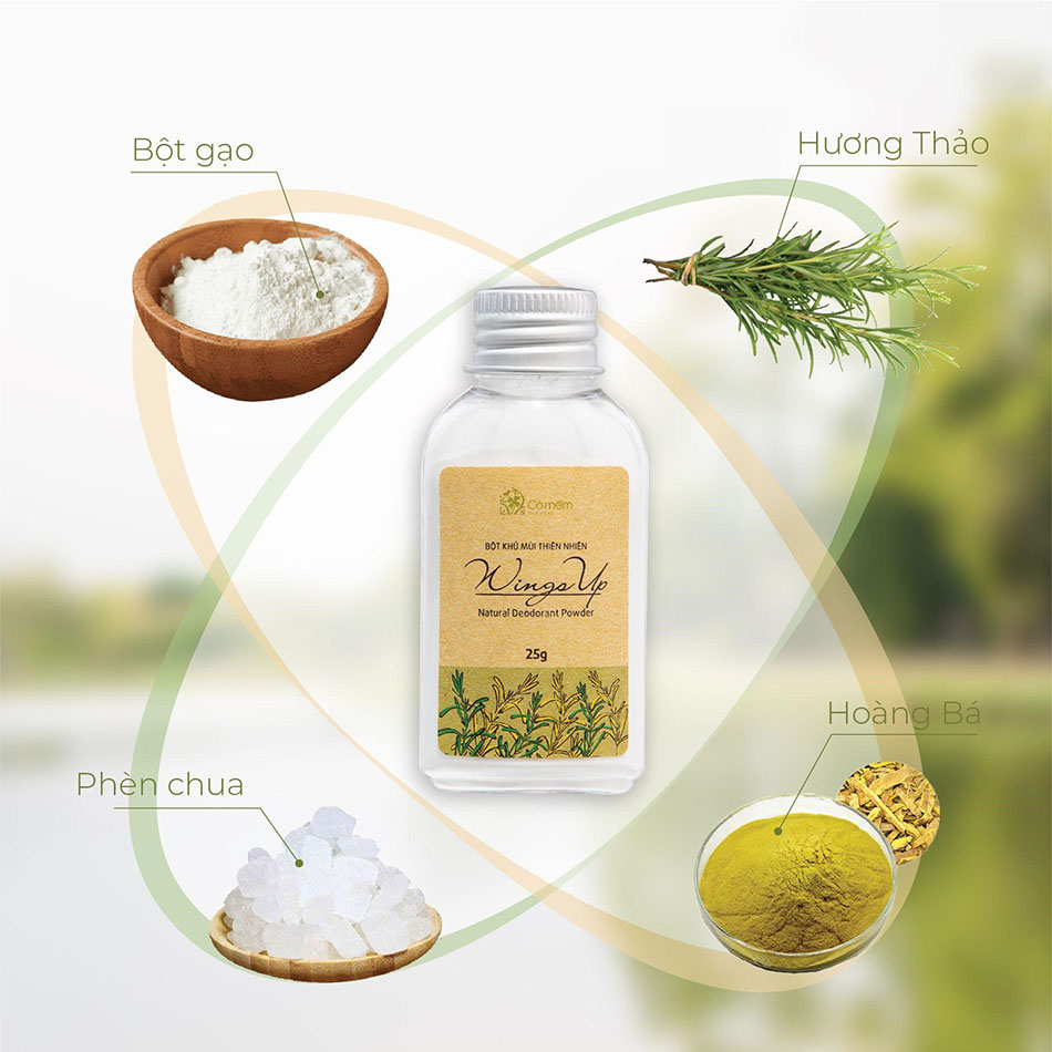 [CHÍNH HÃNG] Bột khử mùi thiên nhiên Wings Up Cỏ Mềm